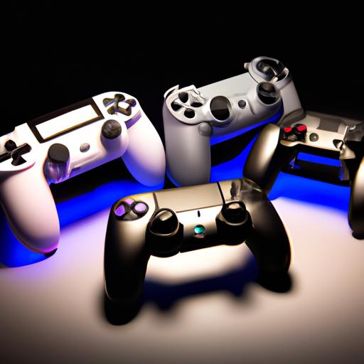 A selection of PS4 pad controllers showcasing their diverse designs and features.