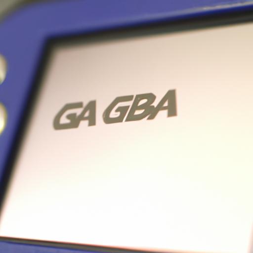 Game Boy Advance console showcasing GBA Online logo