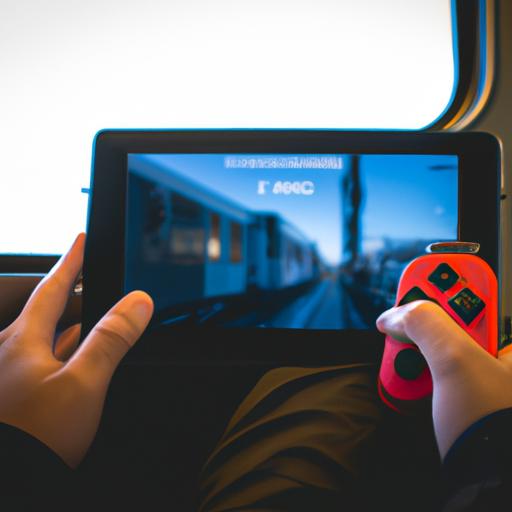 Enjoying GTA V on the Nintendo Switch during a train ride