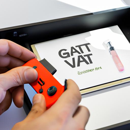 Installing GTA V on Nintendo Switch: Inserting the game cartridge