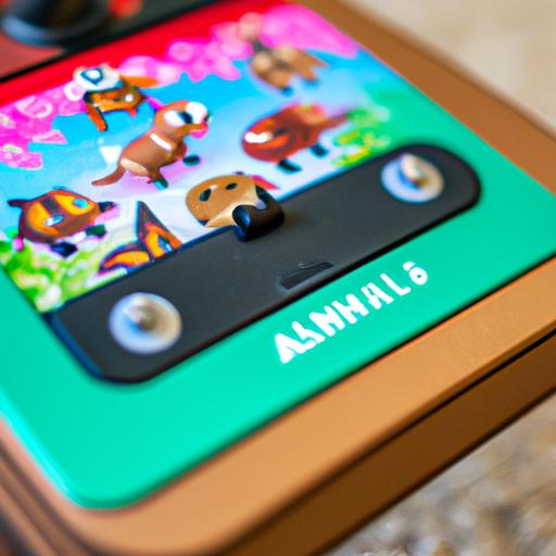 The Nintendo Switch Animal Crossing console features a charming design that immerses players in the world of Animal Crossing.