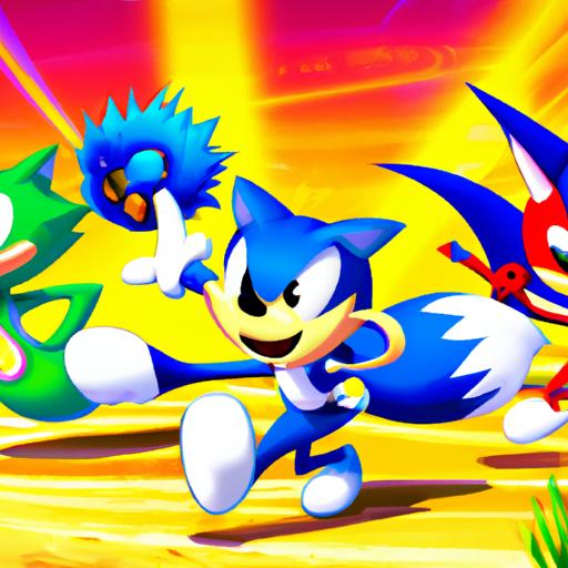 Sonic and his friends in thrilling action scenes from Sonic X