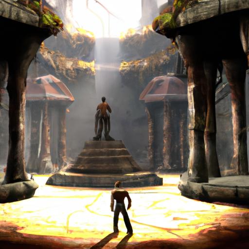 The captivating storyline of Uncharted 2 unfolds in breathtaking ancient temples.