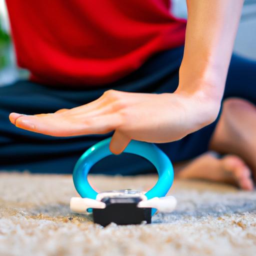 Engaging in a yoga-inspired movement with Nintendo Switch Ring Fit.