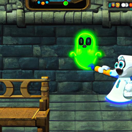 Luigi skillfully captures a ghost using the Poltergust 5000
