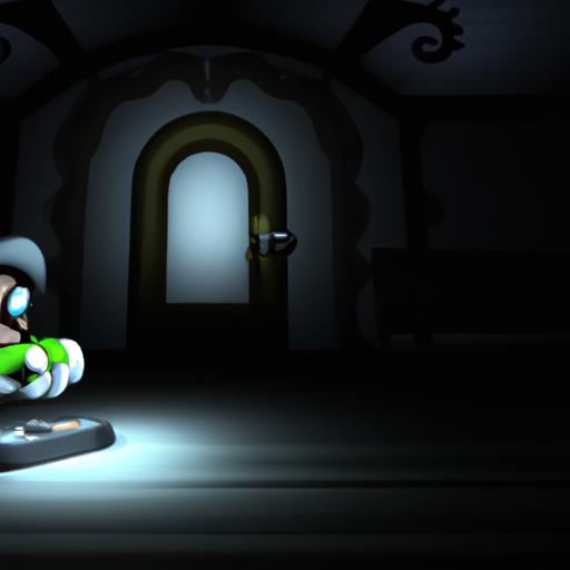 Luigi bravely navigating through a haunted room in Luigi's Mansion 3DS