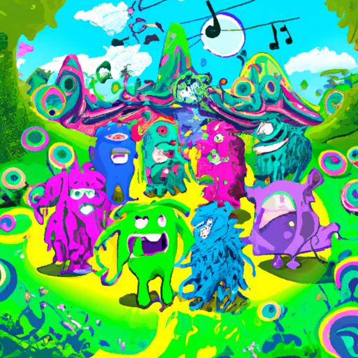 My Singing Monsters characters on a vibrant musical landscape