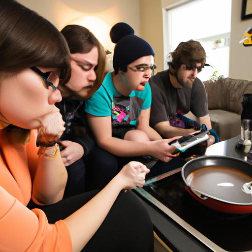 Friends enjoying a multiplayer session of Overcooked on the Nintendo Switch.