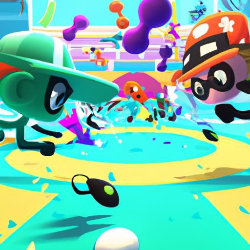 Engage in intense turf wars with friends in the multiplayer mode of Splatoon 1.